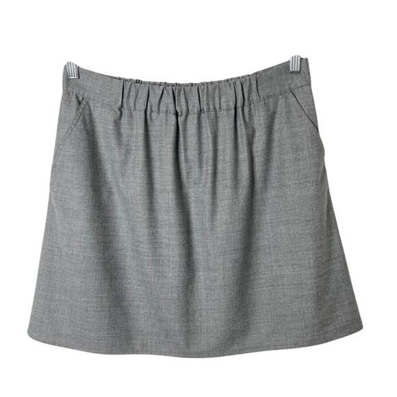 J. Crew Factory Women's Classic Mini Skirt 8 Gray 17713 Wool Blend Pockets Lined - Picture 1 of 6